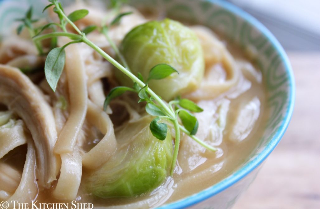 Clean Eating Chicken & Brussels Sprout Noodle Soup The Kitchen Shed